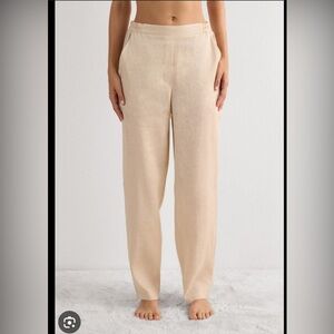 Eileen Fisher Cream Women's Trousers 100 % organic linen